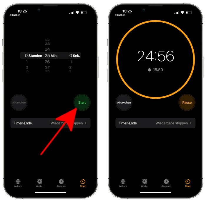 Apple Music Timer auf iPhone starten