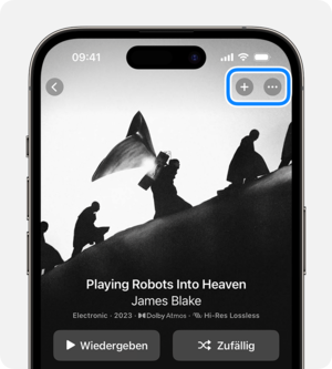 Apple Music Titel in Mediathek hinzufügen Smartphone
