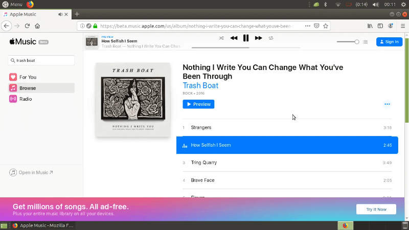 Apple Music Webplayer auf Linux