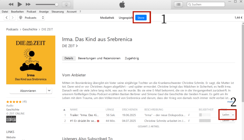 Apple Podcast als MP3 downloaden in Store