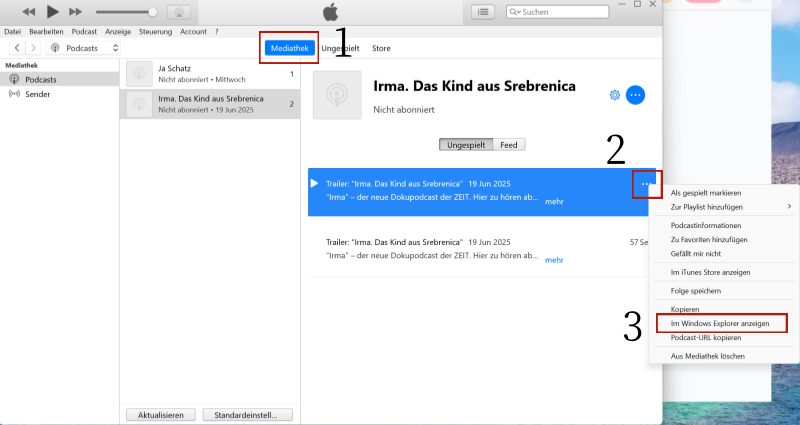 Apple Podcasts In Windows Explorer anzeigen
