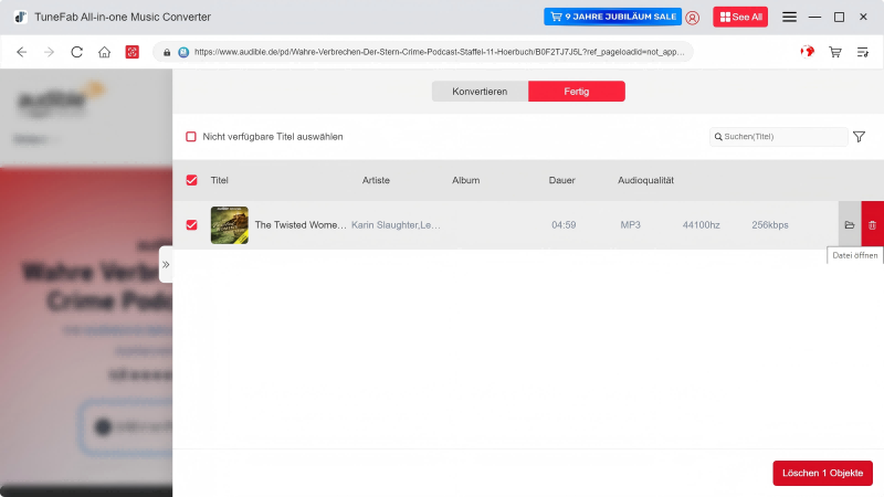 Audible-Download ist abgeschlossen