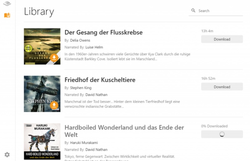 Audible-Hörbuch in AudibleSync herunterladen