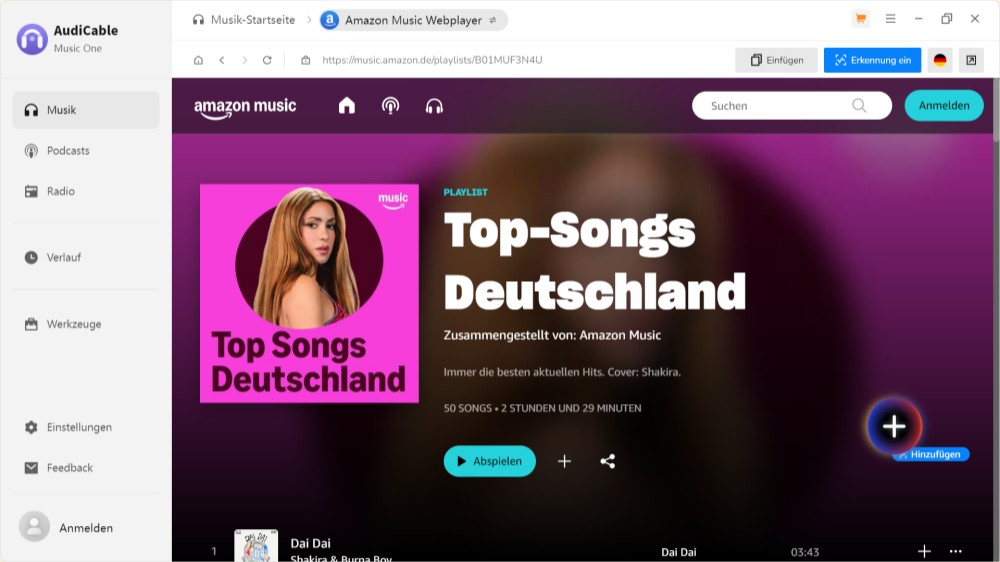 AudiCable Amazon Music Converter kostenlos testen