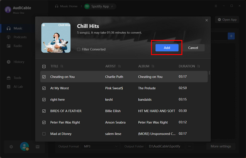 AudiCable Spotify Downloader