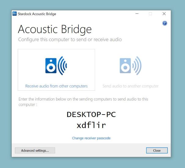 Audio von einem anderen Computer empfangen