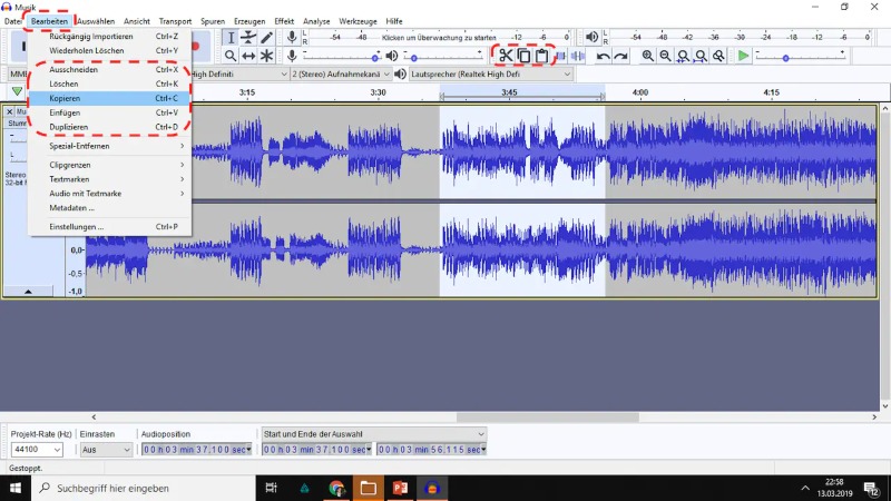 Audiodateien bearbeiten