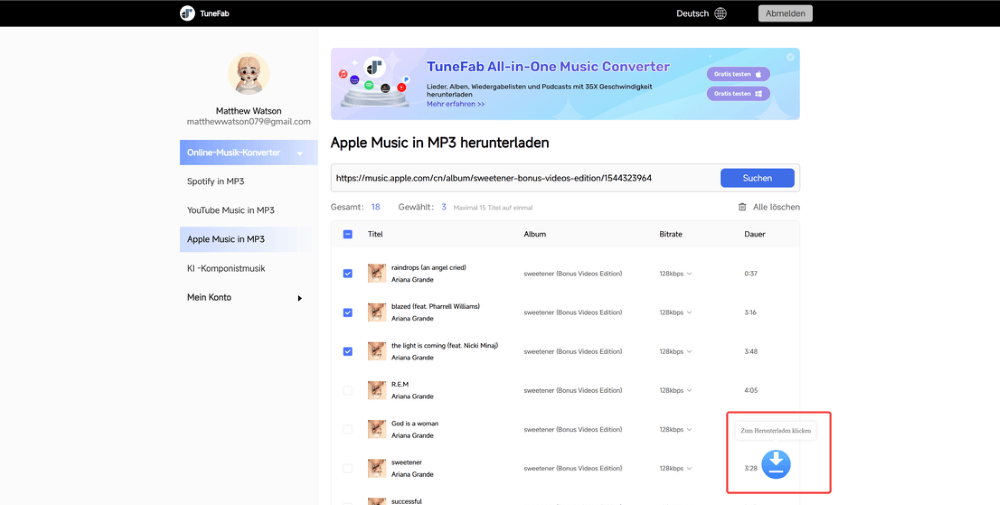 Auf den Download-Button klicken