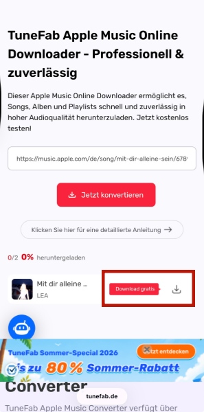 Auf iPhone Apple Music mit TuneFab herunterladen