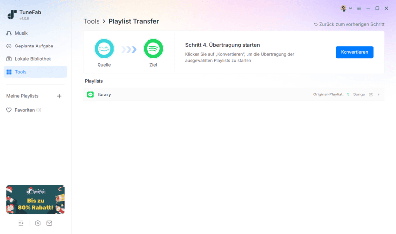 Auf Konvertieren klicken