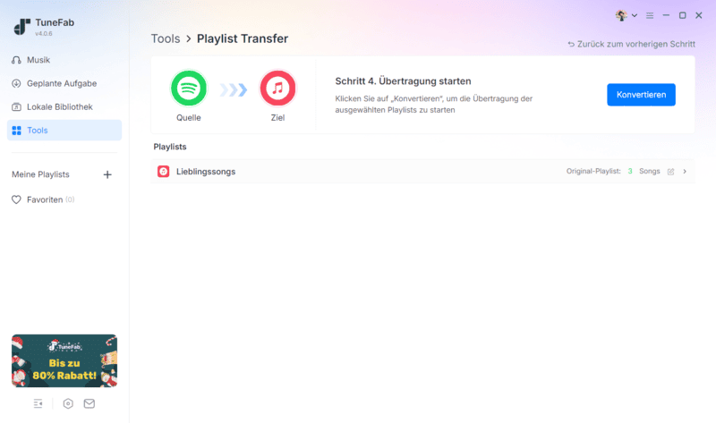 Auf Konvertieren klicken