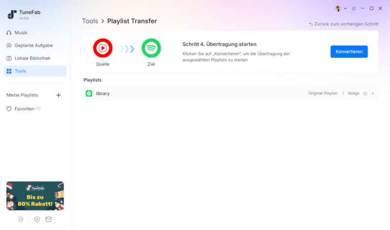 Auf Konvertieren klicken