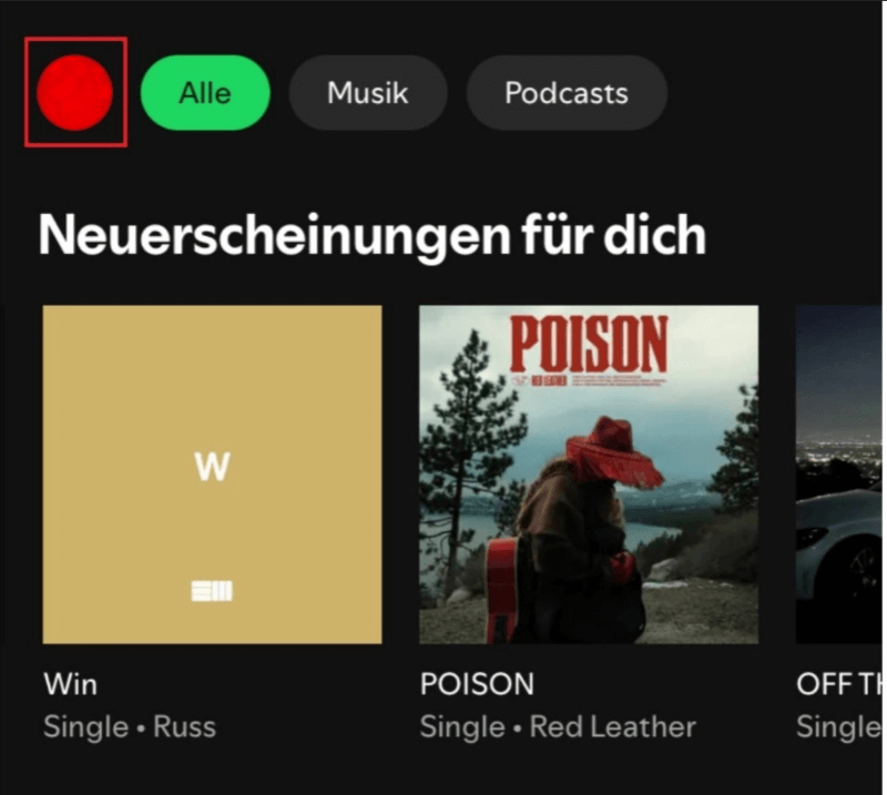 Auf Spotify-Profibild klicken