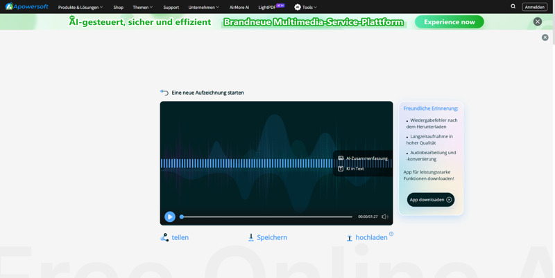 Aufgenommene Amazon Music speichern