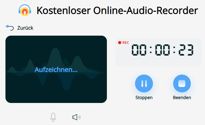 Beenden der Aufnahme mit dem Stopp-Button