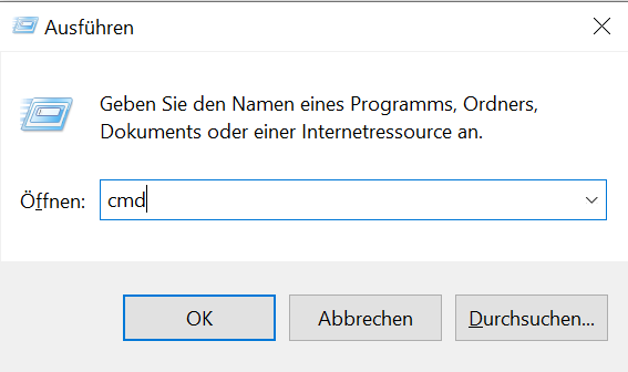 Ausführen-Fenster auf Windows