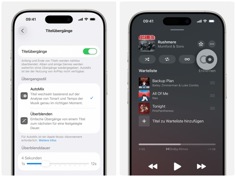 AutoMix von Apple Music