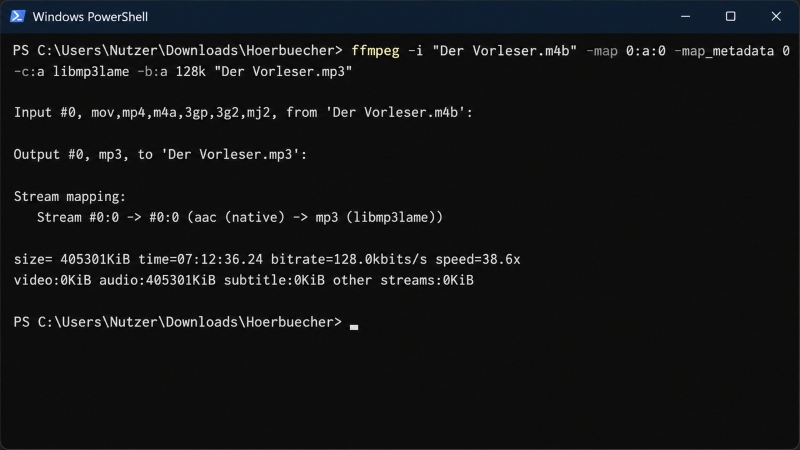 Befehl in PowerShell eingeben
