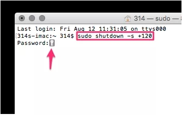 Befehl in Terminal auf MacBook eingeben