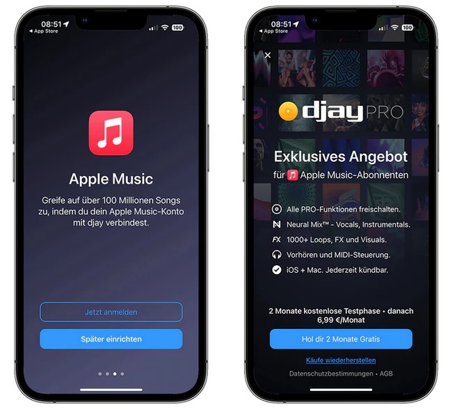 Bei djay-App kostenlos Apple Music erhalten