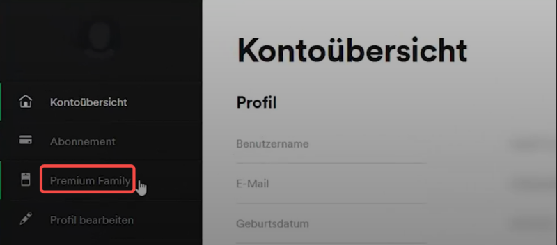 Bei Ihrem Premium-Family-Konto anmelden
