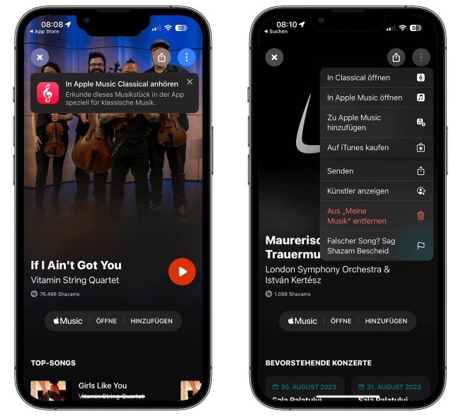 Bei Shazam kostenlos Apple Music erhalten