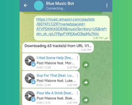 Blue Music Bot Music Downloader Telegram Bot