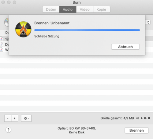CD auf Burn brennen