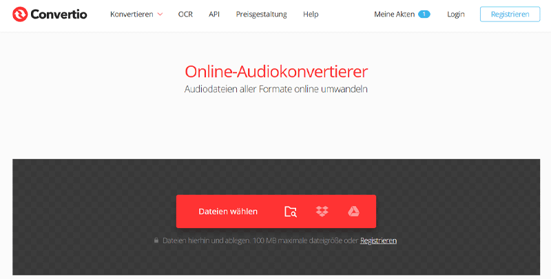 Convertio Online-Audiokonvertierer