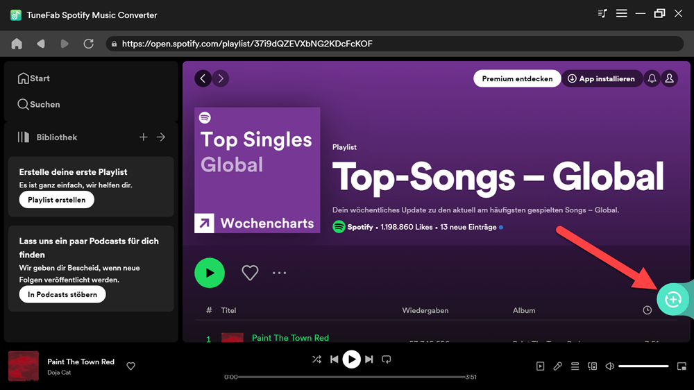 Spotify Musik zur Konvertierung hinziehen