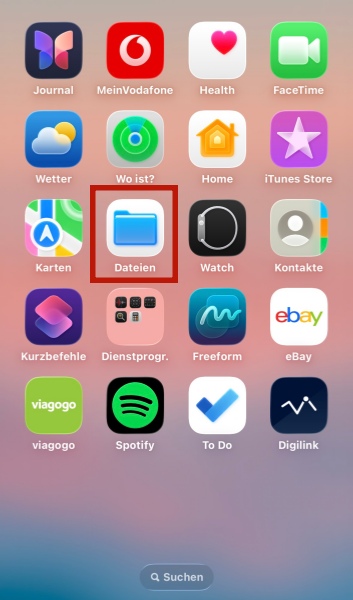 Dateien auf iOS finden