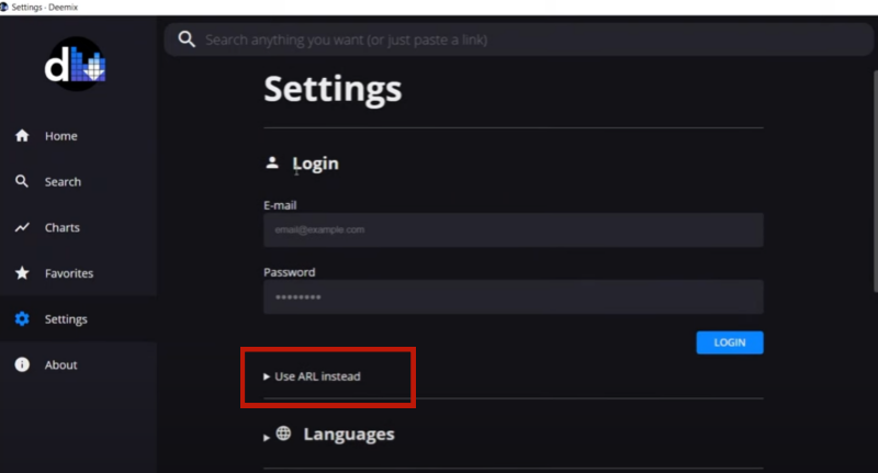 Deezer ARL in Deemix eingeben