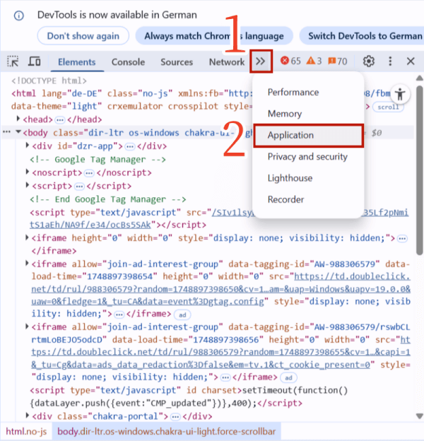 Deezer-Arls in Chrome suchen