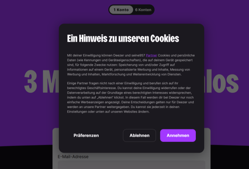 Deezer Cookies
