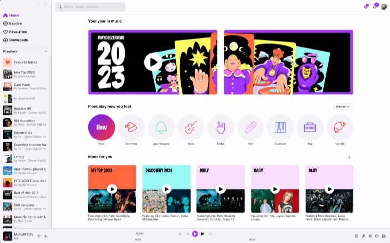 Deezer Homepage