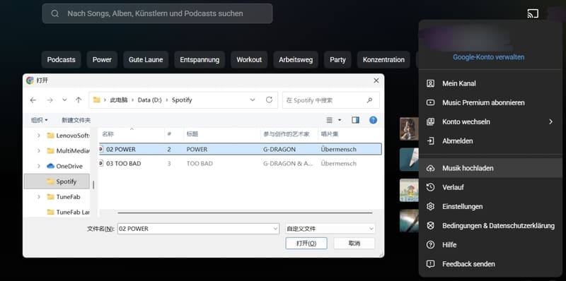 Den entsprechenden Ordner auswählen