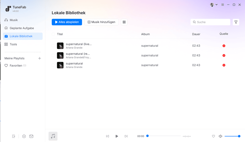 Der Download von YouTube Musik fertig ist