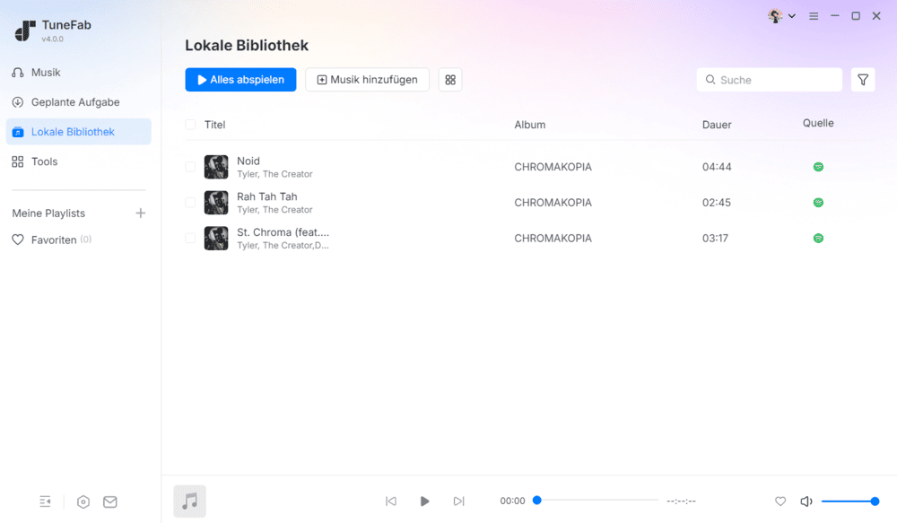 Der Download von Spotify-Song abgeschlossen