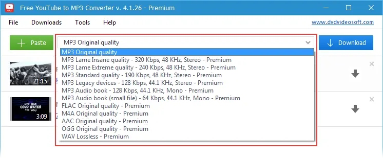 Die Benutzeroberfläche von DVDVideoSoft