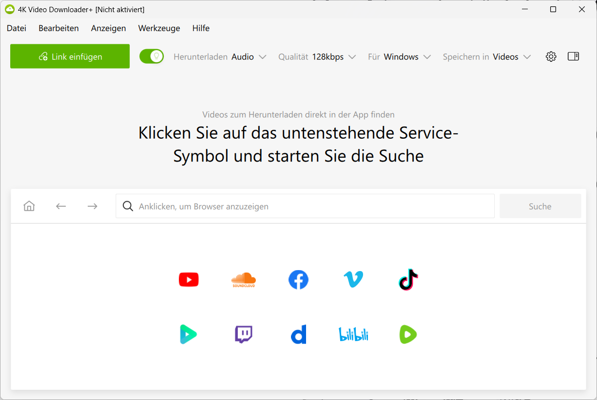 Die Hauptseite von 4K Video Converter Plus