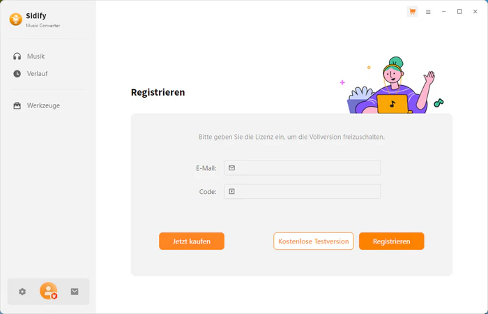 Die Hauptseite von Sidify Spotify Music Converter