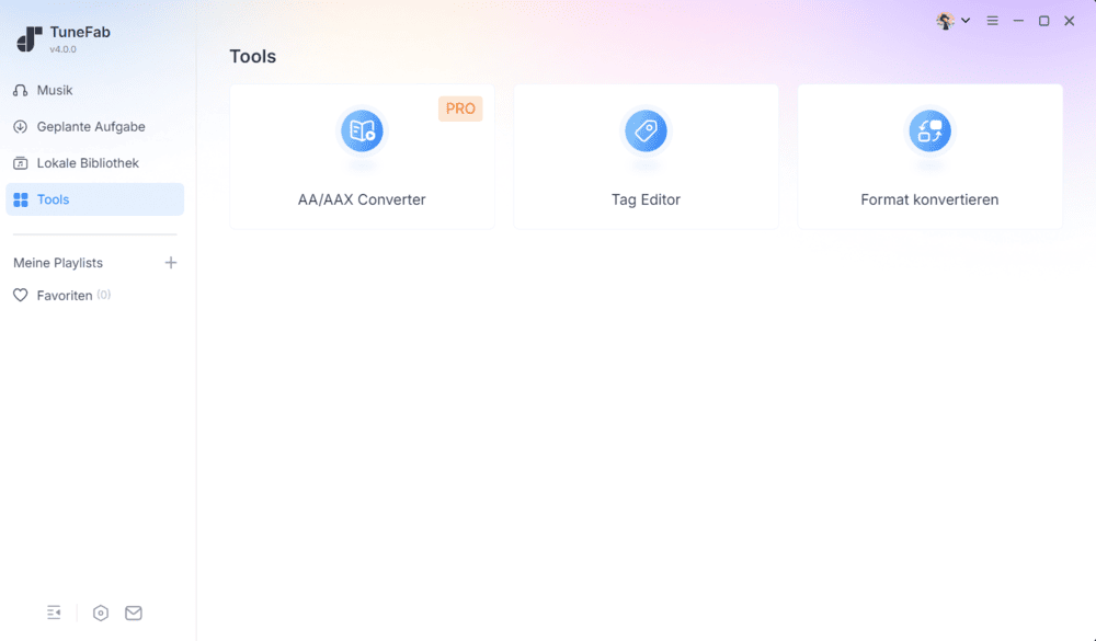 Die Hauptseite von Tools