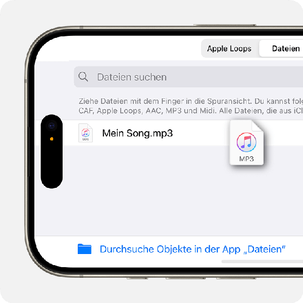 Die Musik dann in der Spuransicht ziehen