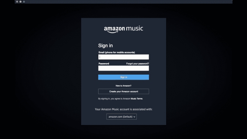 Die Seite von Amazon Music auf macOS