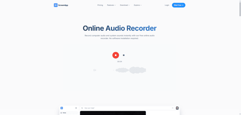 Die Songs mit Online Audio Recorder aufnehmen