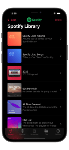 Die Spotify-Playlist auswählen