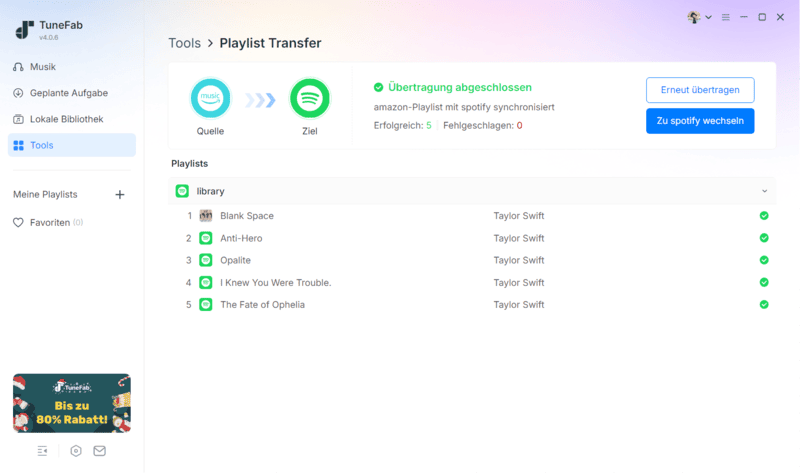 Die Übertragung erfolgreich ist