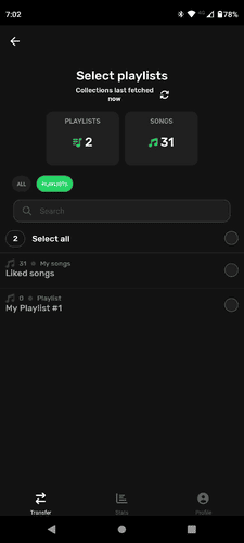 Die Übertragung von Spotify Playlist starten