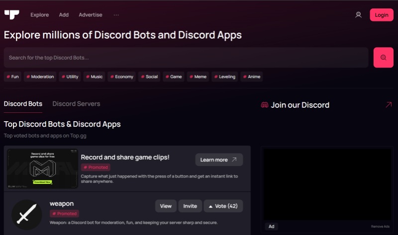 Discord Music Bot YouTube finden