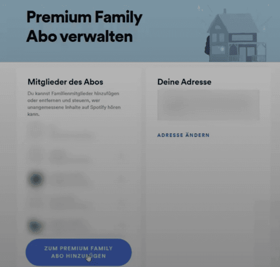 Einladen von Mitgliedern zur Premium Family
